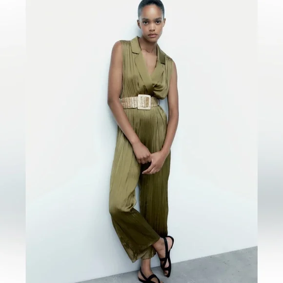Dress Zara Womens Dungarees NWT Zara Satin Effect Jumpsuit With